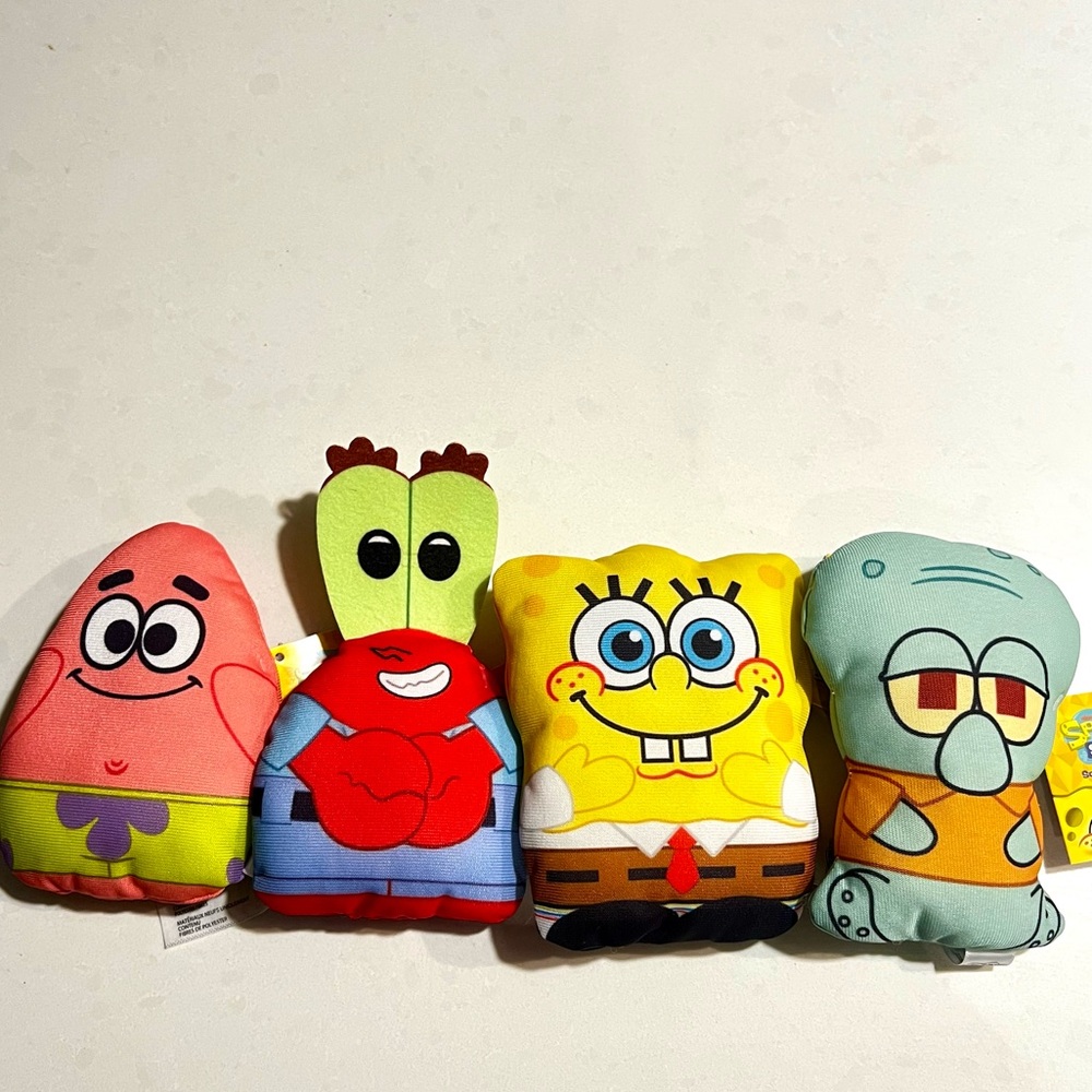 SpongeBob SquarePants Set Of 4 Mini 5" Plush Toys: Patrick Krabbs Squidward